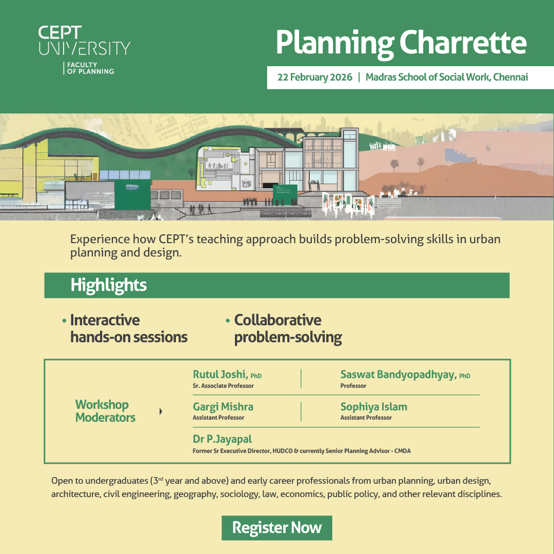 CEPT Workshop: Planning Charrette aChennai 2026 Workshop Poster 